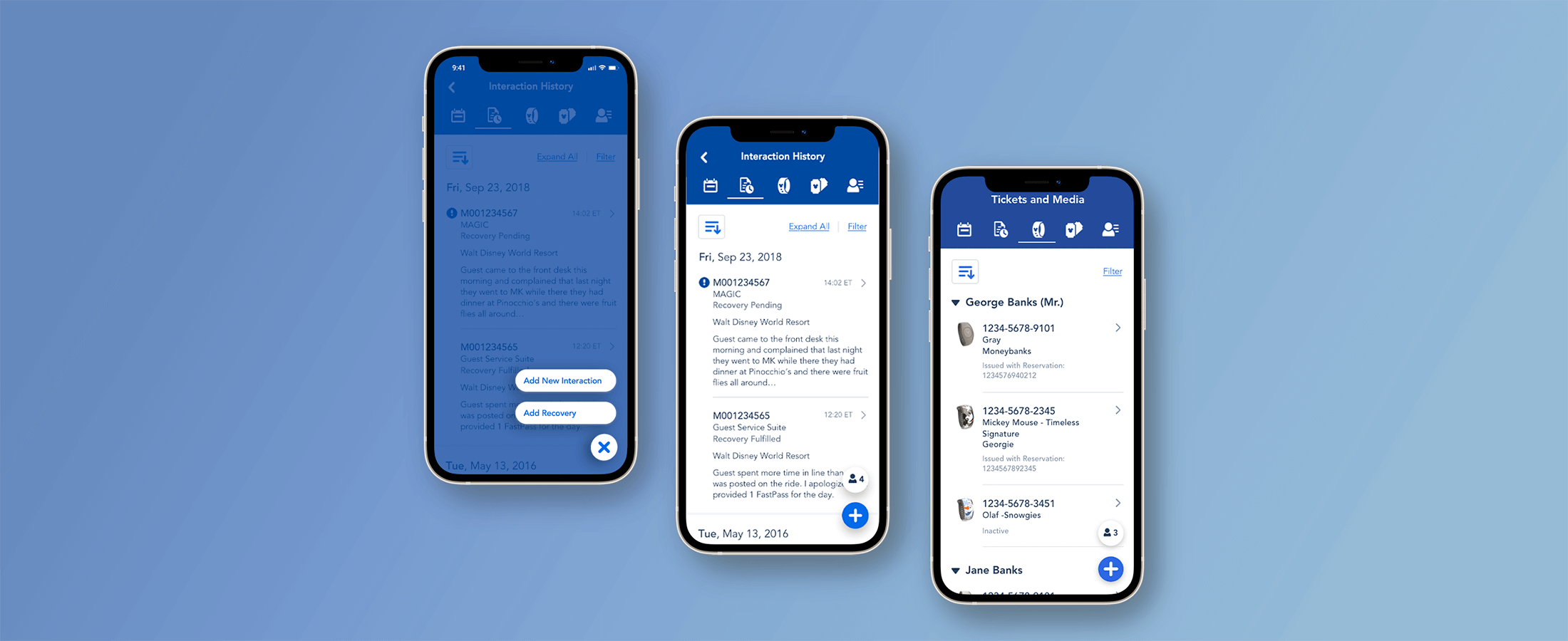 Disney Guest Service Suite dashboard and guest management interface